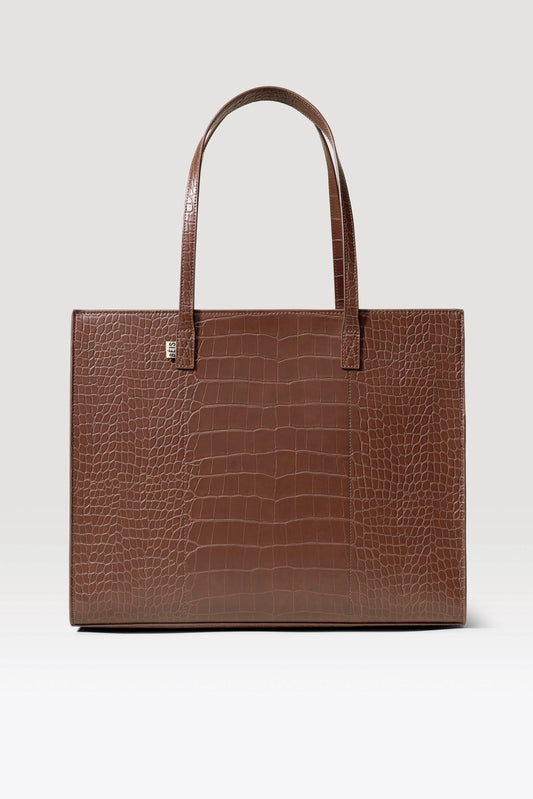 The Large Work Tote in Maple Croc