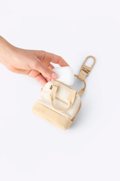 The Micro Weekender Charm in Beige