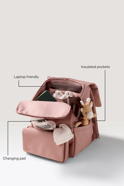 The Ultimate Diaper Backpack in Atlas Pink