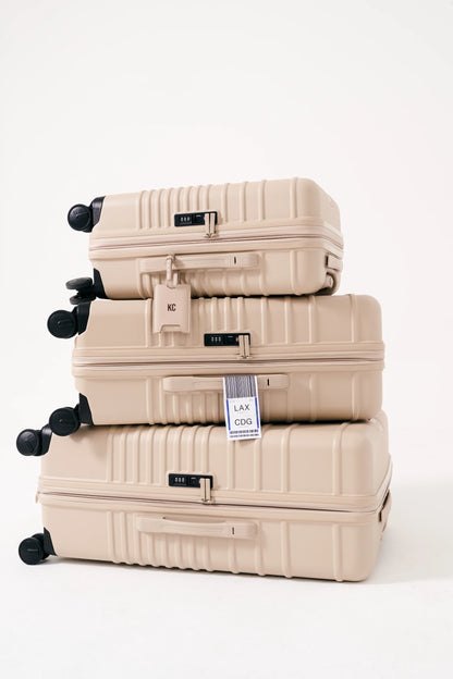The Large Check-In Roller in Beige