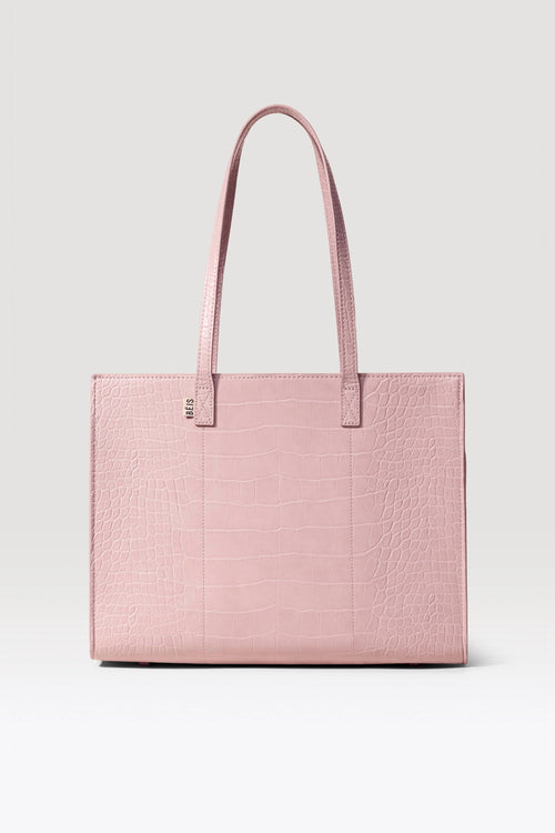 The Work Tote in Atlas Pink Croc