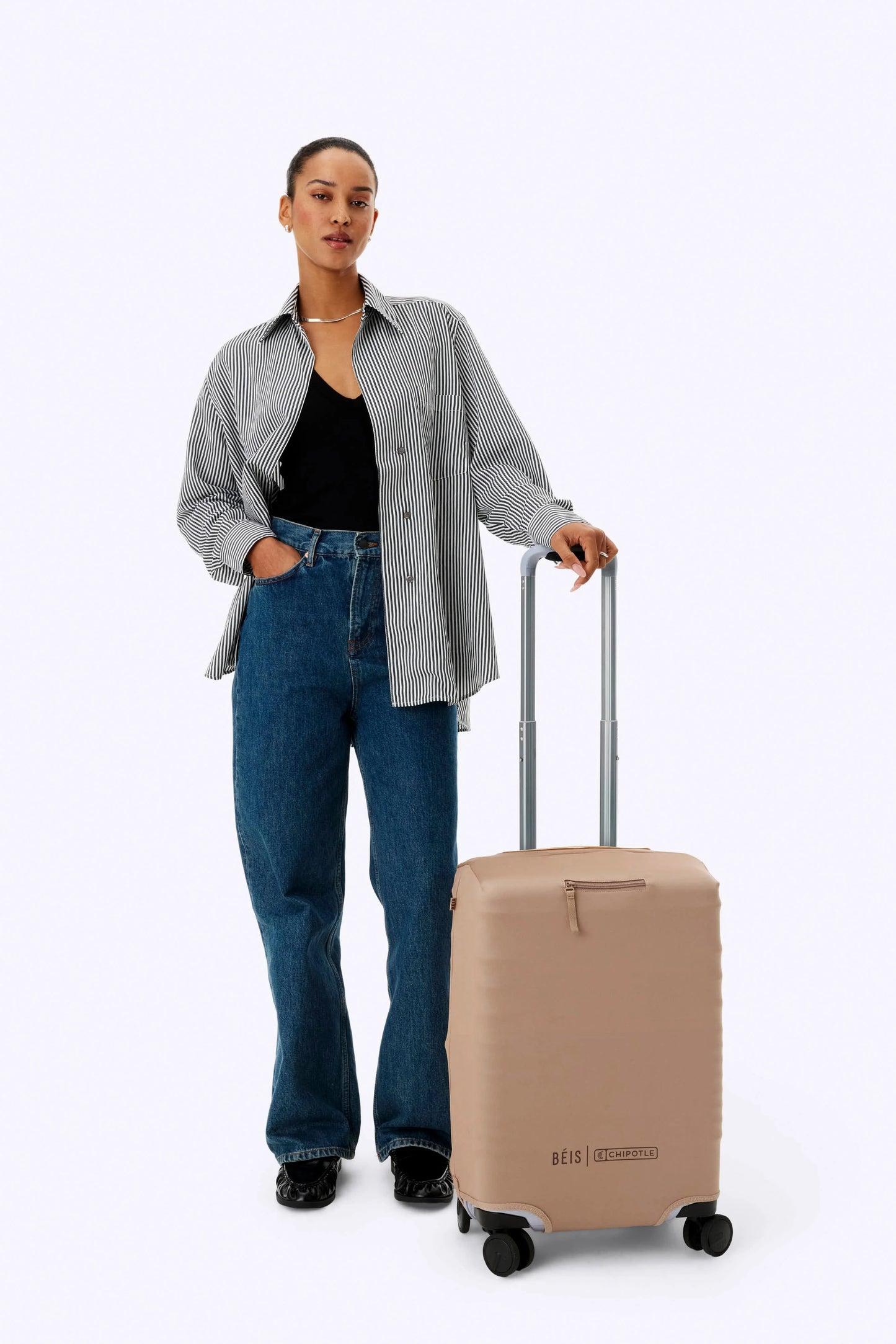 BÉIS x Chipotle The Carry-On Luggage Cover in Kraft Brown